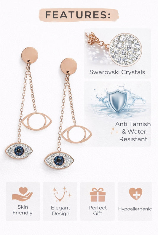Double Eyed Danglers (Rose Gold)