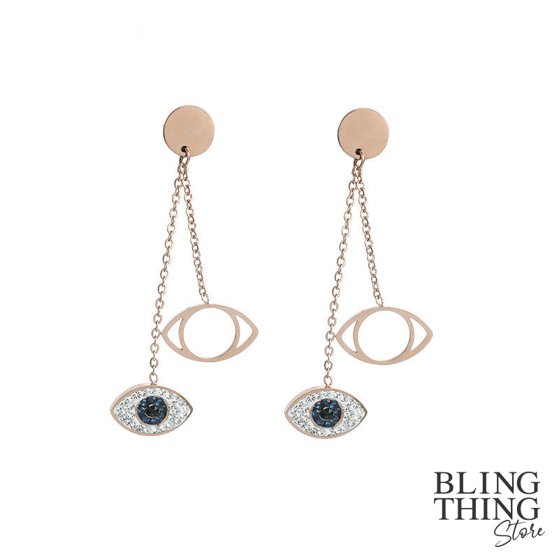 Double Eyed Danglers (Rose Gold)