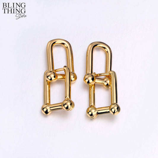 Geometric Link Earrings