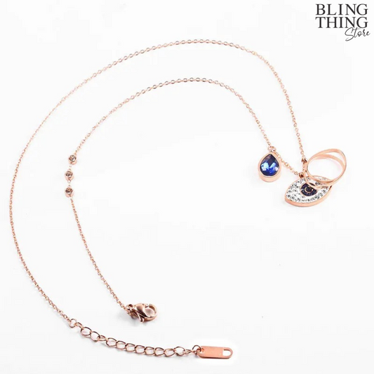 Double Eyed Necklace Rose Gold