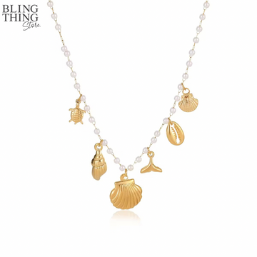 Pearly Ocean Charms Necklace