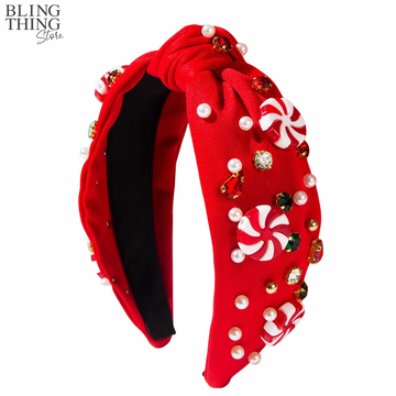 Christmas Carnival Luxe Pearl Hairband - Red