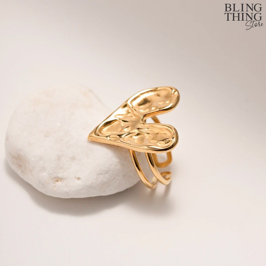 Heartstring Harmony Ring - 18K Gold Plated