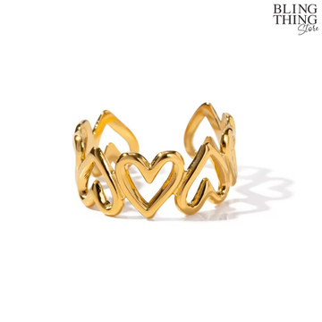 Linked Love Hollow Heart Ring