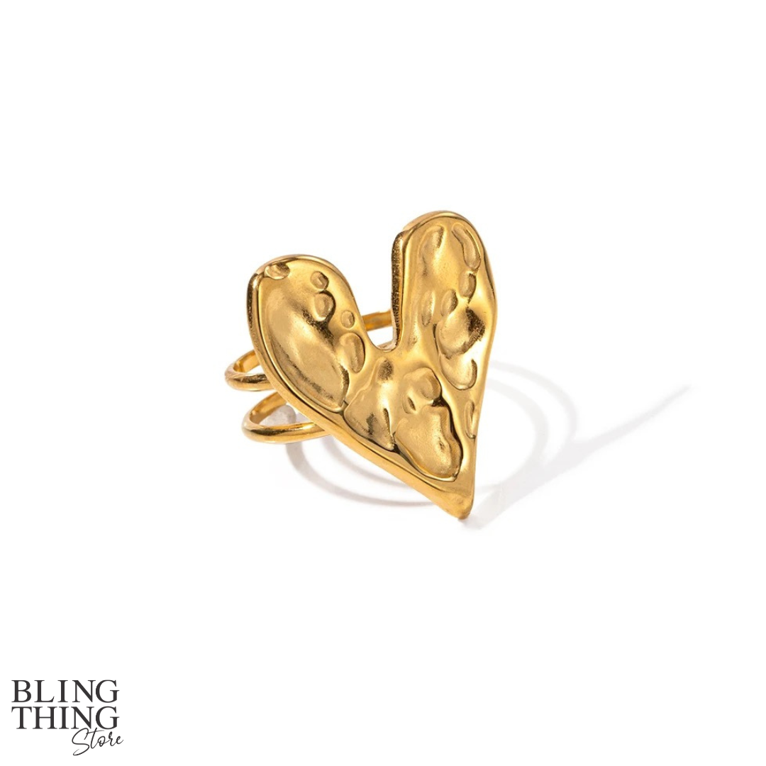 Heartstring Harmony Ring - 18K Gold Plated