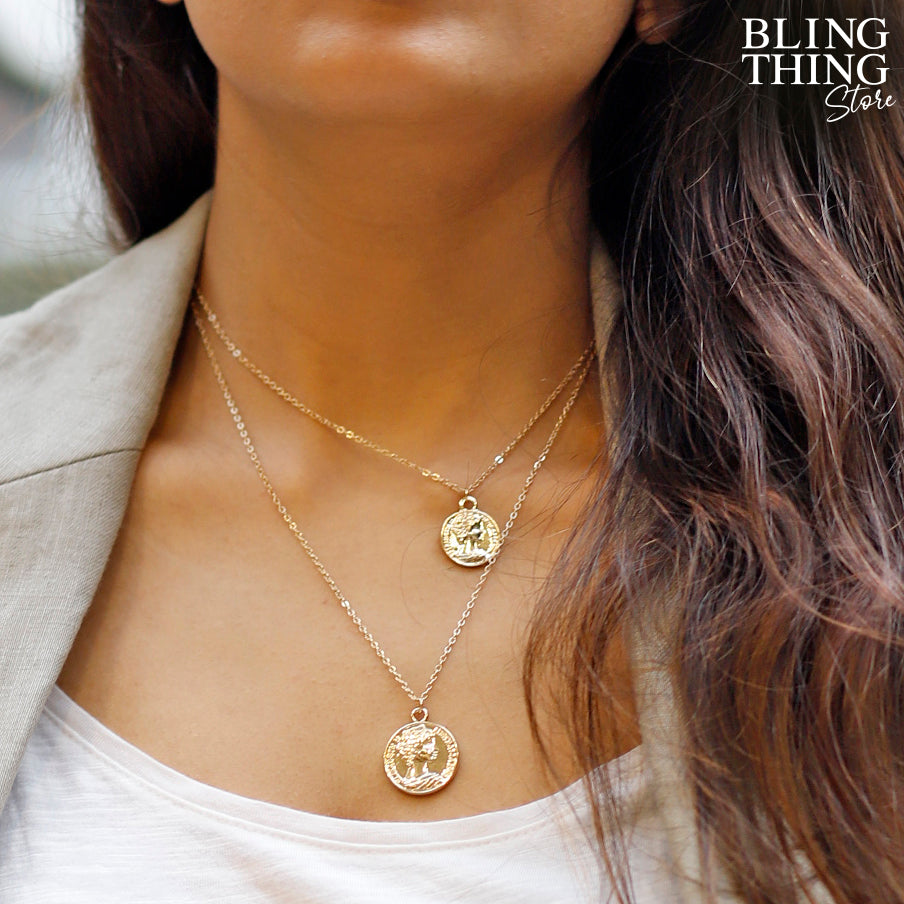 Classic Double Layered Coin Necklace